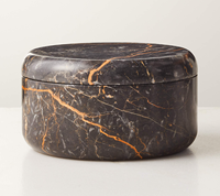 Vente en gros de pots à bougies pilier multi-mèches durables en marbre noir et or naturel, faits à la main, avec couvercles, en vrac, pour la décoration intérieure