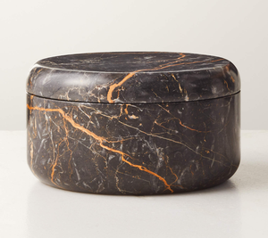 Candela rotonda in oro con motivo in marmo di fabbrica con coperchio portagioie portapenne vaso succulento candela per aromaterapia - Product Image 2