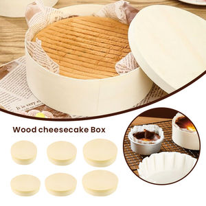 Boîte en bois plaqué bois de forme ronde avec logo personnalisé, boîte à emporter pour charcuterie, <span class=keywords><strong>brie</strong></span>, fromage, gâteau, avec couvercle en bois - Product Image 3