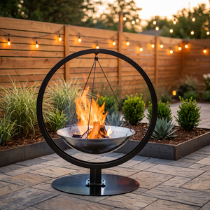 AMIR HANDICRAFTS Outdoor <b>Portable</b> Iron Wood Burning <b>Fire</b> <b>Pit</b> Table with Poker Powder Coated Free-Standing & up 9999 BTU Heating - Product Image 3