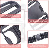 Sangle de bagage en nylon avec boucle de sac à dos, clip de remplacement, boucle à dégagement latéral double réglable de 1-1/2 pouces, curseur à trois glissières