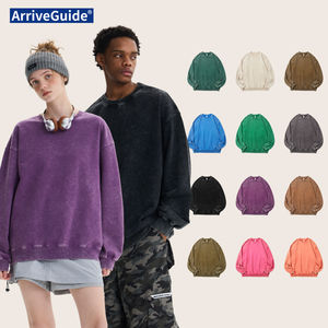 Felpa Girocollo di Alta Qualità in Cotone 100% Pesante 350gsm con Lavaggio Neve, Stile Casual Streetwear in Tessuto French Terry - Product Image 1