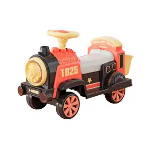 12v Customize Battery Operated With 2.4g Rc Remote Control Train With Tractor Baby Toys Kids Car / electric Ride On Toy Car