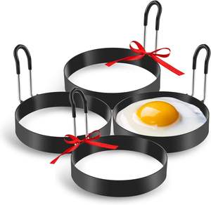 Stainless Steel <b>Egg</b> Cooking Omelette <b>Molds</b> Maker Pancake Rings Shaper Nonstick Round Fried <b>Egg</b> Ring - Product Image 5