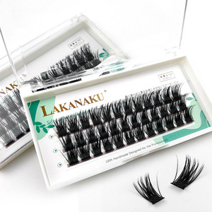 Lakanaku Segmented False Eyelashes 20P30P40P60P80P Thick Curly Individual <b>Lashes</b> For DIY Self <b>Adhesive</b> Use - Product Image 4