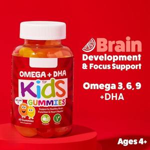 OEM 100% Oméga 3 6 9 biologique pur, DHA, multivitamines en gummies pour enfants, soutient la santé du cerveau et du cœur pour les adolescents et les enfants - Product Image 2