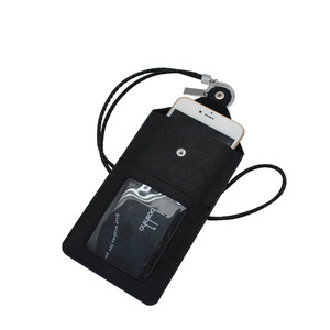 Pochette haut de gamme pour téléphone portable à grain croisé, porte-cartes tour de cou, sac de blindage du signal, sac anti-radiation, personnalisable avec logo. - Product Image 1