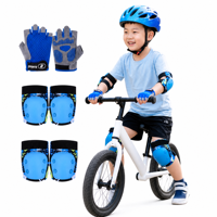 Ensemble de protection pour tout-petits : Casque à coque PC, Gants sans doigts en EPS, pour le skateboard, réglable, pour l'extérieur