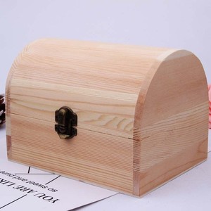 <b>Small</b> Wooden Semi Circular Storage <b>Box</b> <b>With</b> Flip Top <b>Lid</b> For Jewelry Tea Household Use Decorative Gift <b>Box</b> - Product Image 1