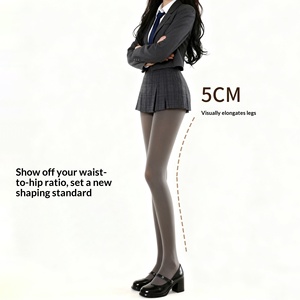 Collants gris uni 60D, respirants, en velours, taille moyenne, pour Jk, grande taille, très élastiques, base <span class=keywords><strong>blanc</strong></span> laiteux - Product Image 4