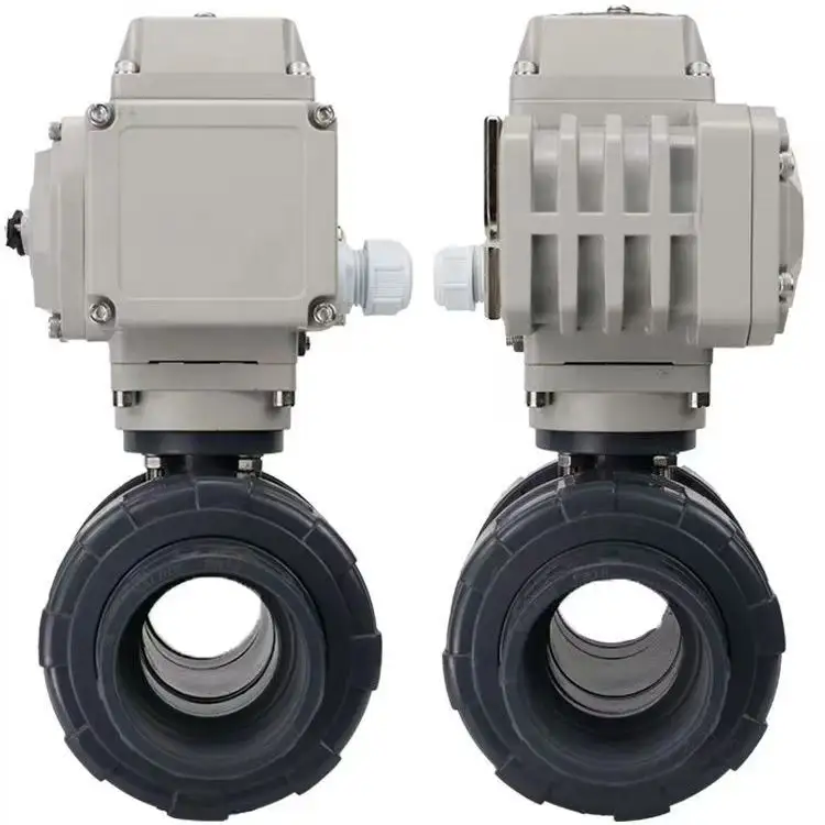 2 Way 3 Way 4 Inch For Water Pipe Pvc Plastic Double Union 110v 120v Ac Electric Control Motorized Pvc Ball Valve