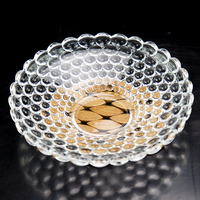 Assiette en verre Conteneur à bonbons aux fruits Motif à pois ambré transparent Verrerie écologique sans plomb Style classique vintage Mariage