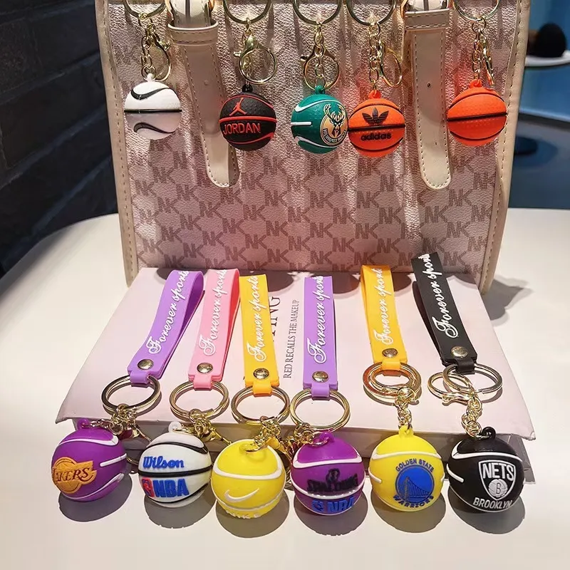 Individual Stereoscopic Mini National Basketball Football National Flag Key Chain Creative Key Chain Ring Bag Pendant Male