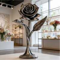 Sculptures d'arbres paysagers modernes en acier inoxydable poli de grande taille pour l'extérieur, cadeau artistique