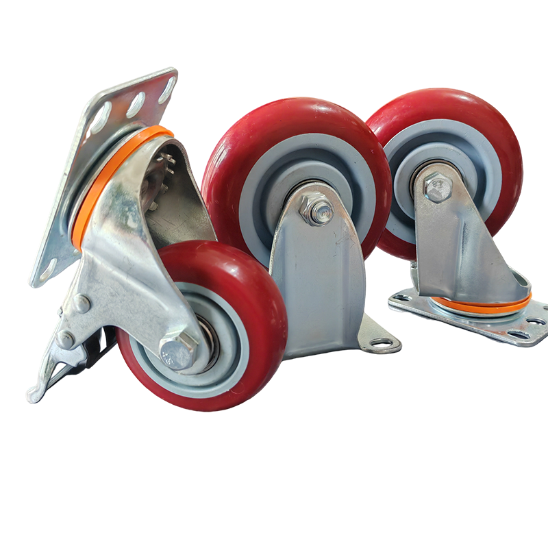 Replaceable Office Chair Caster Wheel Red Swivel Casters Wheels Industrial Casters Castors Cart Wheel