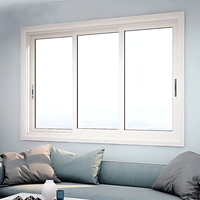 Ventana Interior Moderna de Aluminio para Residencias, Marco Estrecho, Vidrio de Doble Capa, Insonorizada, Corredera, con Persianas, para Cocina y Baño