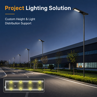 Lampu Jalan Tenaga Surya Set Lengkap Dengan Tiang 200W 300W IP65 LiFePO4 All in One Lampu Jalan Luar Ruangan OEM Grosir