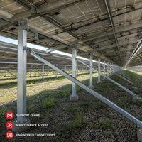 Structure en acier pour panneaux solaires, système de support de montage photovoltaïque, support d'installation au sol personnalisé pour projets énergétiques