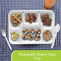 Assiettes biodégradables en bagasse pour repas scolaires et adultes, 6 compartiments, barquettes jetables en papier de canne à sucre
