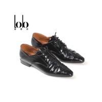 Chaussures décontractées à plateforme pour femme, style britannique, en PU souple, à enfiler, respirantes, antidérapantes, à talon carré noir, collection Printemps 2026, prix usine