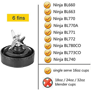 6 vây Máy xay sinh tố extractor Blade thay thế phụ tùng cho Nin JA Nutri 16oz cup bl740b L770 <span class=keywords><strong>bl771</strong></span> bl780 bl660 bl663 bl665q - Product Image 4