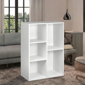 Librería de madera blanca al mejor precio de alta calidad, organizador de 5 cubos, estantes de almacenamiento, librería de madera, armario de almacenamiento de Juguetes - Product Image 3