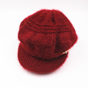 Bonnet tricoté pour femme, chaud en laine avec doublure polaire, style décontracté, couleur rose, anti-boulochage - Product Image 3