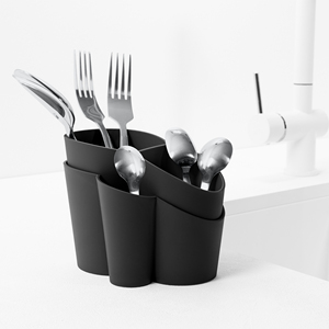 Black Polypropylene Cutlery <b>Drainer</b> 14x12x11.5cm Made in Italy for Colanders & Strainers - Product Image 2