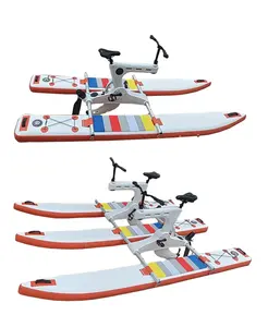 2024 favorito nuevo diseño equipo de juego de agua bicicleta PVC pontones inflable bicicleta de agua boya bicicleta de mar bicicleta Pedal montar