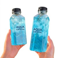 Bouteilles de jus en plastique à base stable, contenants transparents en PET vides pour boissons avec bouchons inviolables pour smoothies, lait, eau 1L 500ml