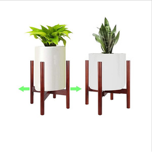 Soporte cilíndrico de madera maciza para plantas, soporte para macetas blancas, estante para flores de interior y exterior, soporte de almacenamiento para plantas - Product Image 3