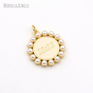 PM53547 moda chapado en oro esmalte 11:11 encanto colgantes cobre redondo Ángel número <span class=keywords><strong>1111</strong></span> colgante para la fabricación de joyas - Product Image 5