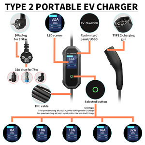 Olink Level 2 EV портативное зарядное устройство 7 кВт Тип зарядки переменного тока 2 для дома и путешествий 22 кВт выходная мощность и 32 А выходной ток - Product Image 3