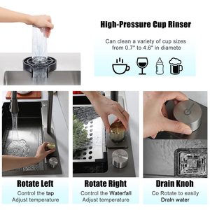 Hiện đại đa chức năng nhà bếp thủ công bồn rửa bằng thép không gỉ, thông minh Feiyu Thác vòi duy nhất Bát bồn rửa, 750x450mm - Product Image 5