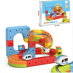 Set di Blocchi di Costruzione Treno in Plastica High-Tech Fai-da-Te per Bambini 8-13 Anni, Pista Magnetica Elettrica Anti-Gravità, Giocattolo STEM - Product Image 1
