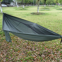 Hamac de camping avec moustiquaire et bâche imperméable, hamac double en nylon, hamac de survie tout temps pour l'extérieur