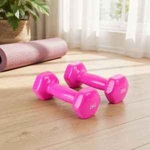 Wholesale Custom Logo Hexagonal Vinyl Coated Cast Iron Dumbbells Solid Hand <b>Weights</b> for Home Gym Strength Training - Product Image 1