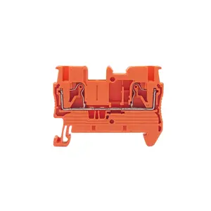 ORANGE PT2.5 Push-In Spring Feed-Through Strip Plug DIN Rail Terminal Block PT 2.5mm