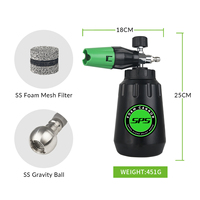 Canon à Mousse Neige 1L pour Lavage Automobile Grande Bouche, Buse Blaster avec Raccord Rapide 1/4