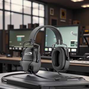 OMFOX-Auriculares tácticos inalámbricos montados en la cabeza con reducción de ruido ANC + mejora de voz ENC completo incluido para sitio de minería OEM - Product Image 4