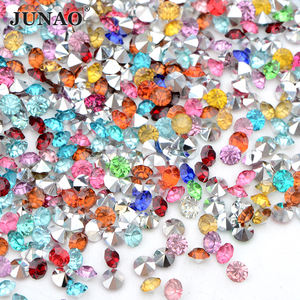 Junao พลอยเทียมเรซิน SS28คริสตัล AB เพชรพลอยเทียม SS8 SS7สำหรับ SS10เสื้อผ้า - Product Image 6