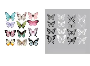 JOYWOOD PVC dekorasi buket kupu-kupu tiga dimensi Aksesori kemasan hiasan Aksesori gantung