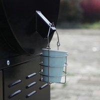 Barbecue au charbon de bois pour jardin, fumoir décalé, grande surface de cuisson, barbecue en forme de tambour, barbecue au charbon de bois, fumoir décalé, table de barbecue