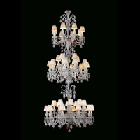 Lustre en cristal moderne et luxueux VH en gros, sur mesure, réglable en hauteur, à fixation au plafond, pour décoration de mariage