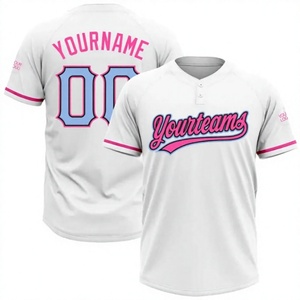 Custom for <b>Pink</b> Baseball Jersey Unisex Short Sleeve Breathable Moisture Wicking Sublimated Print Team Name Number <b>Plus</b> <b>Size</b> - Product Image 3