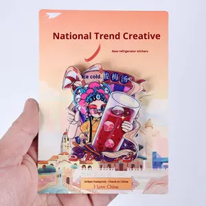 Nuevo Imán Magnético 3D Original Ecológico para Refrigerador con Personajes de la Ópera de Pekín, Comida Fría, Brochetas, Sandía Helada Grande de Resina - Product Image 6