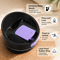 Mug à café isotherme 350 ml avec bouton poussoir, ouverture à une main, verrou de sécurité, anti-fuite, double paroi sous vide en acier inoxydable, tasse de voyage 12-24