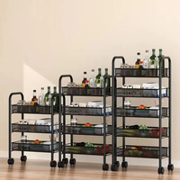 Chariots mobiles à roulettes multicouches pour la maison Étagère de rangement en métal pour la cuisine, la salle de bain et le salon pour les épices alimentaires