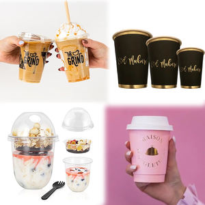 Feuille d'or personnalisée jetable papel café tasse à café isolation simple <span class=keywords><strong>triple</strong></span> double paroi biodégradable gobelets en papier recyclé - Product Image 3