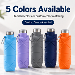 Botella de Agua Plegable de Silicona de 700 ml, a Prueba de Fugas, Unisex, para Viajes al Aire Libre, con Gancho para Colgar, Portátil, de YMS Factory Wholesale - Product Image 2